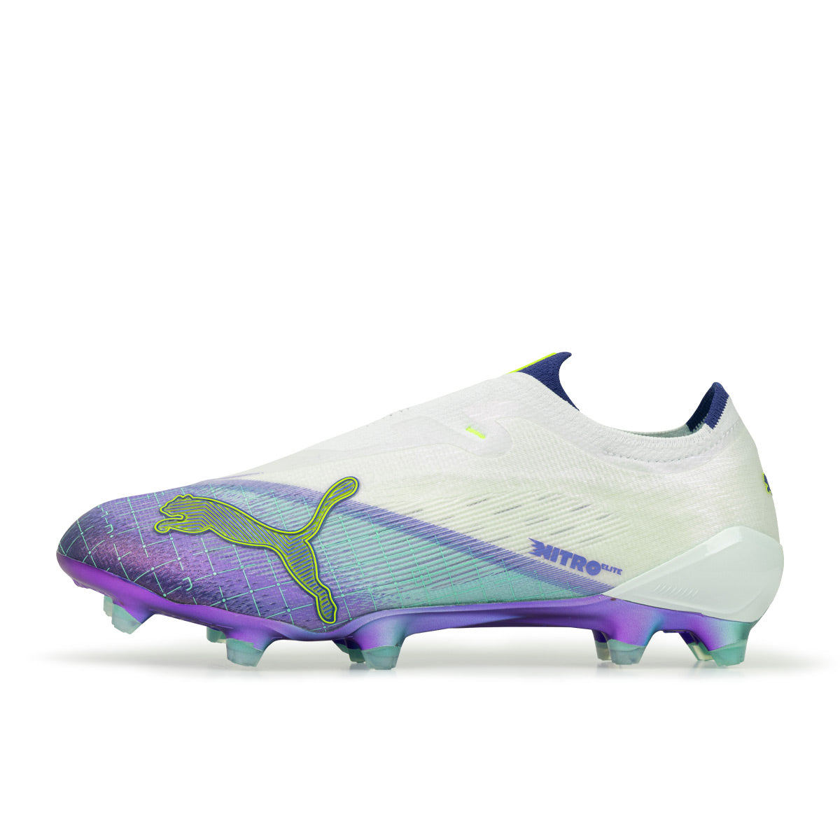 PUMA ULTRA NITRO 7 ULTIMATE LACELESS HYPER RUSH FG - PUMA WHITE/DARK AMETHYST/LAPIS LAZULI/ELECTRIC PEPPERMINT
