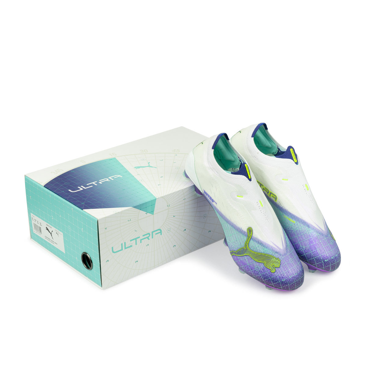 PUMA ULTRA NITRO 7 ULTIMATE LACELESS HYPER RUSH FG - PUMA WHITE/DARK AMETHYST/LAPIS LAZULI/ELECTRIC PEPPERMINT