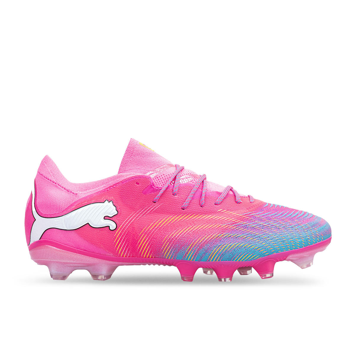 PUMA FUTURE 9 MATCH FUSION FG/AG - POISON PINK/SUN STREAM/BRIGHT AQUA/PUMA WHITE