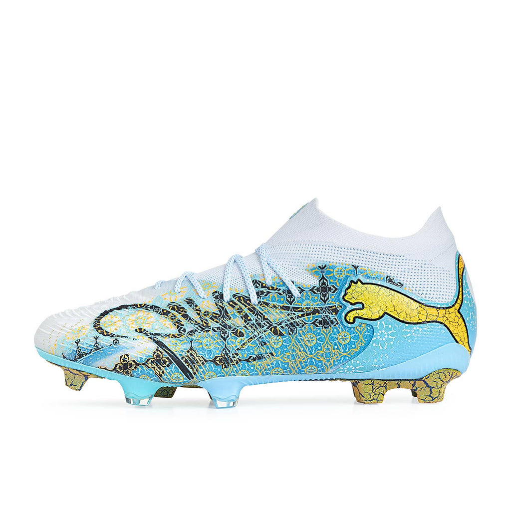 PUMA FUTURE 9 ULTIMATE PLAYMAKER FG - PUMA WHITE/VIBRANT BLUE/SUN STREAM/LIGHT AQUA