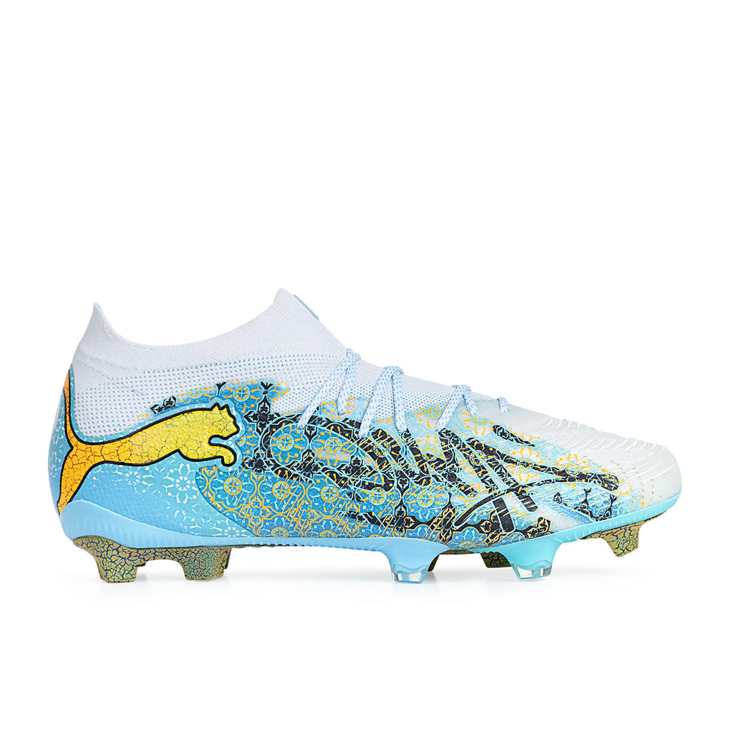 PUMA FUTURE 9 ULTIMATE PLAYMAKER FG - PUMA WHITE/VIBRANT BLUE/SUN STREAM/LIGHT AQUA