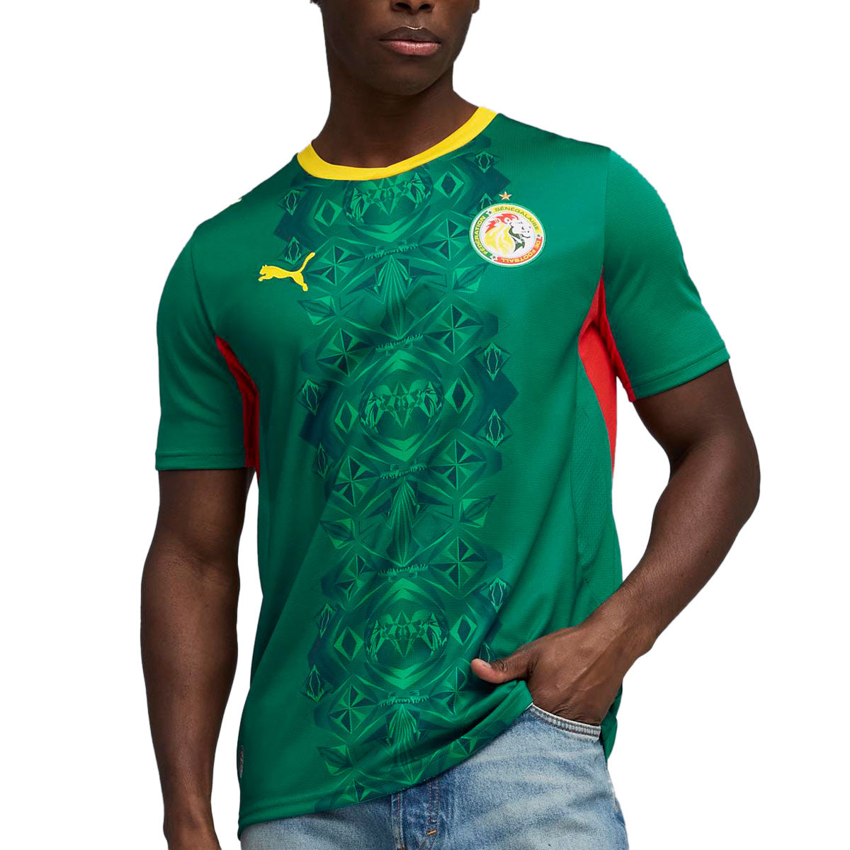 PUMA SENEGAL 2026 AWAY REPLICA JERSEY - WILD GREEN/PUMA RED