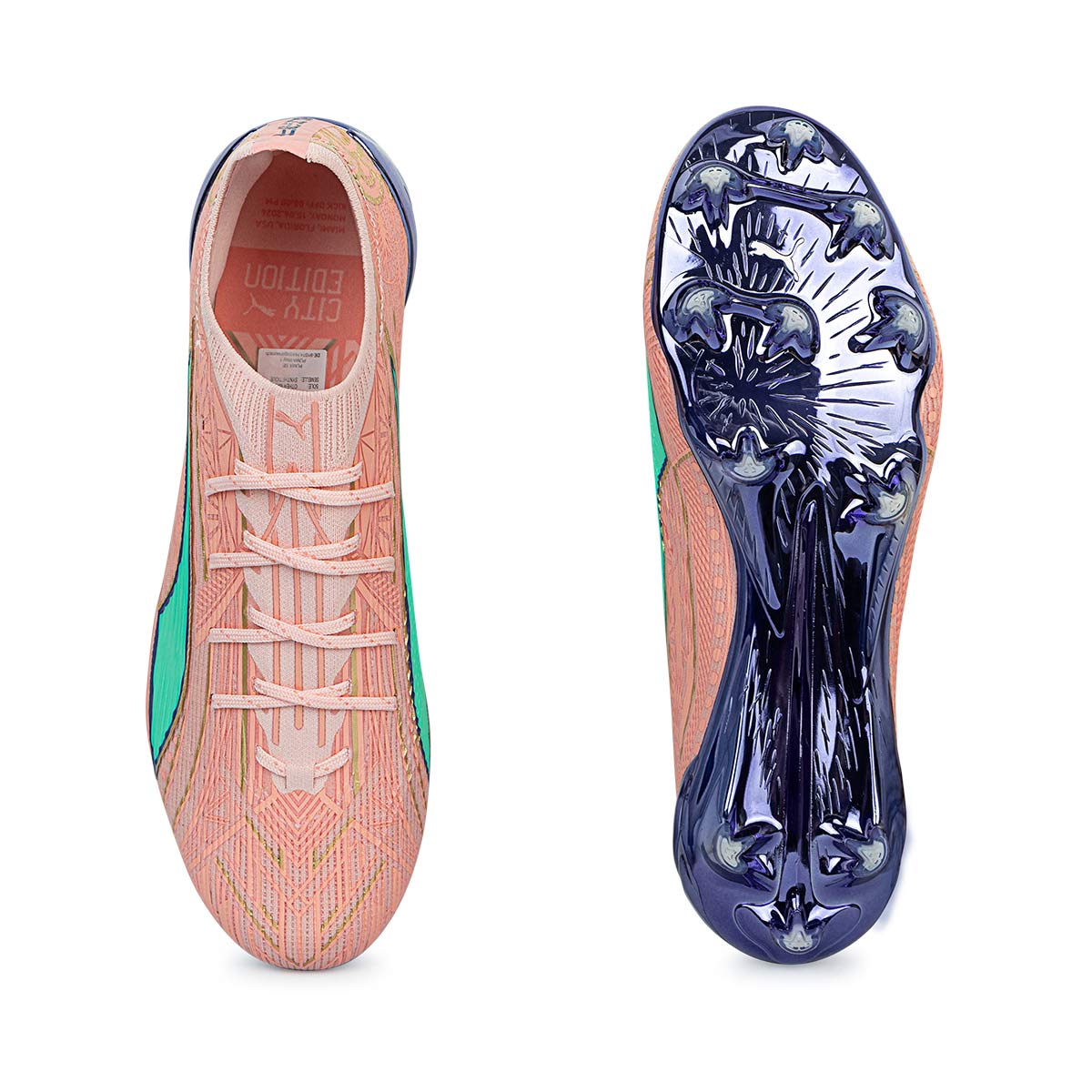 PUMA ULTRA 6 ULTIMATE CA MIA FG - ROSE DUST/ELECTRIC PEPPERMINT/PUMA GOLD/BLUE CRYSTAL