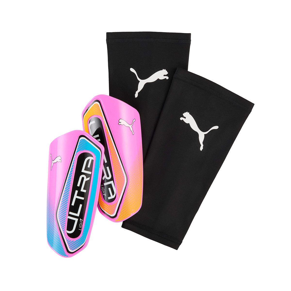 PUMA ULTRA LIGHT SLEEVE SHIN GUARDS - ULTRA BLUE/POISON PINK/LIME SQUEEZE