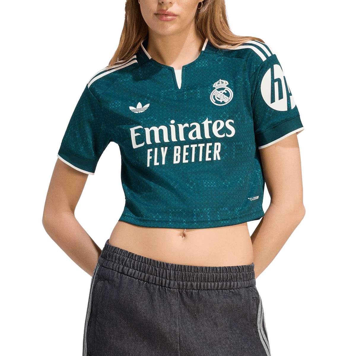 ADIDAS REAL MADRID 2026/2027 AWAY REPLICA WOMEN CROP JERSEY - AURORA IVY