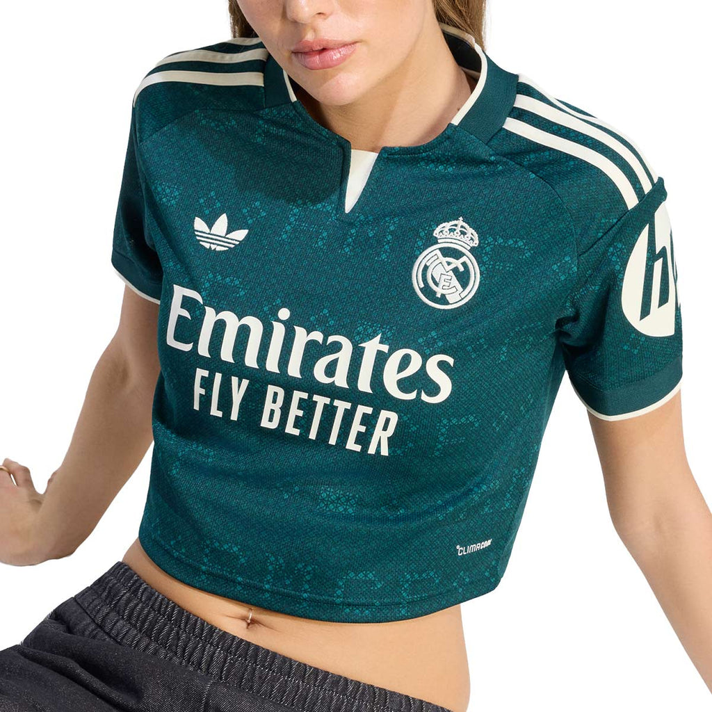 ADIDAS REAL MADRID 2026/2027 AWAY REPLICA WOMEN CROP JERSEY - AURORA IVY