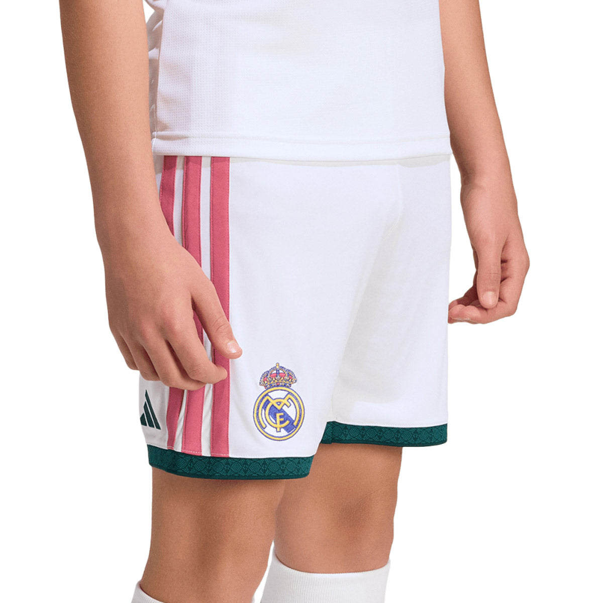 ADIDAS REAL MADRID 2026/2027 HOME KIDS SHORTS - WHITE