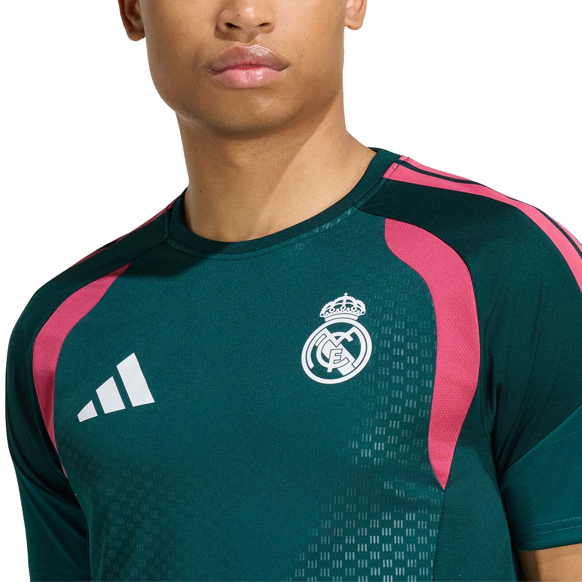 ADIDAS REAL MADRID 2026/2027 TRAINING JERSEY - AURORA IVY/WILD PINK