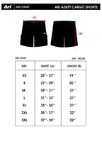 ARI ADEPT CARGO SHORTS - BLACK/WHITE/BLACK