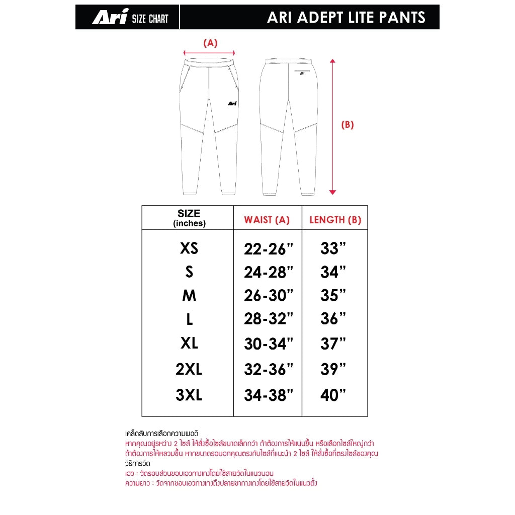 ARI ADEPT LITE PANTS - BLACK/SLIVER/WHITE