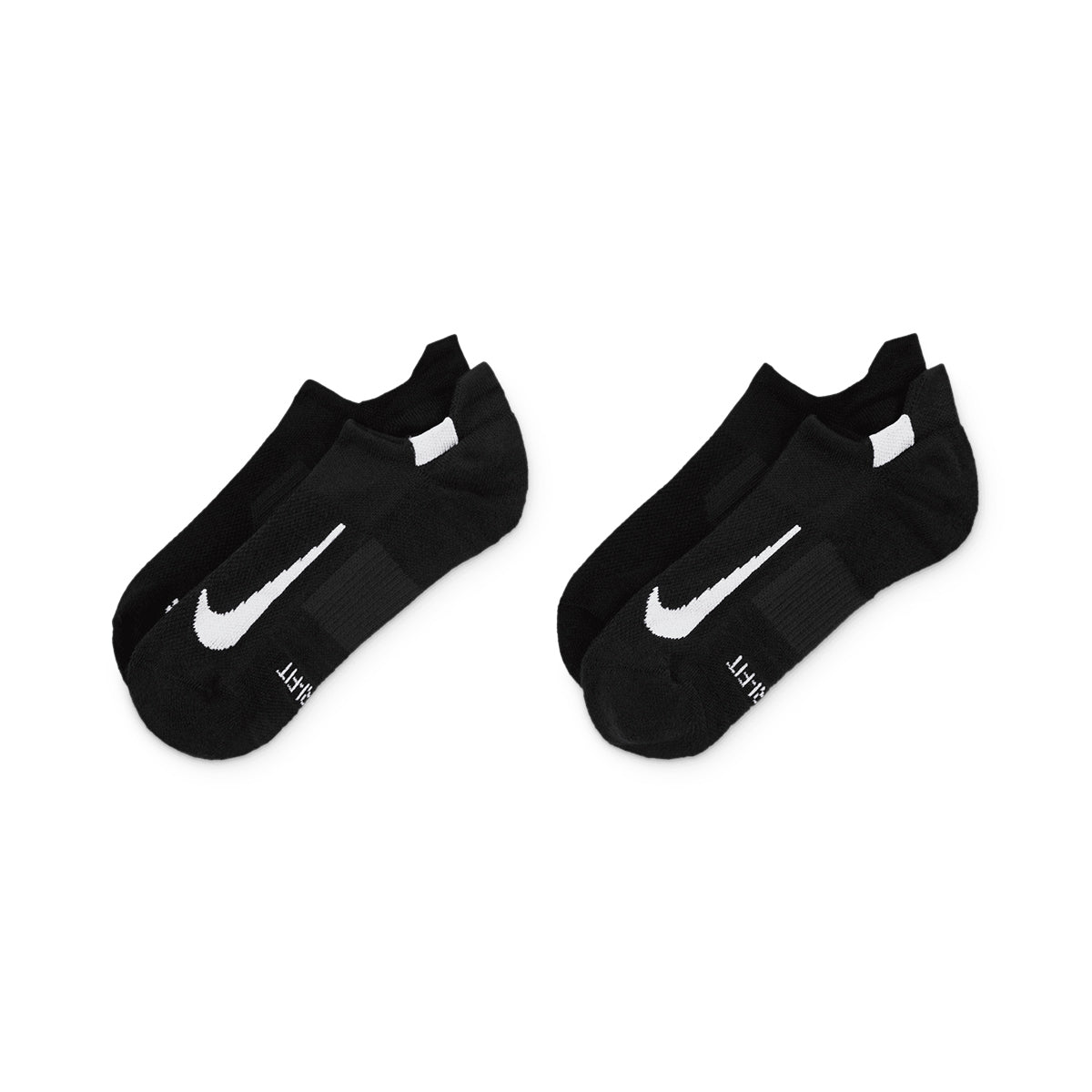 NIKE MULTIPLIER NO SHOW SOCKS 2PR - BLACK/WHITE