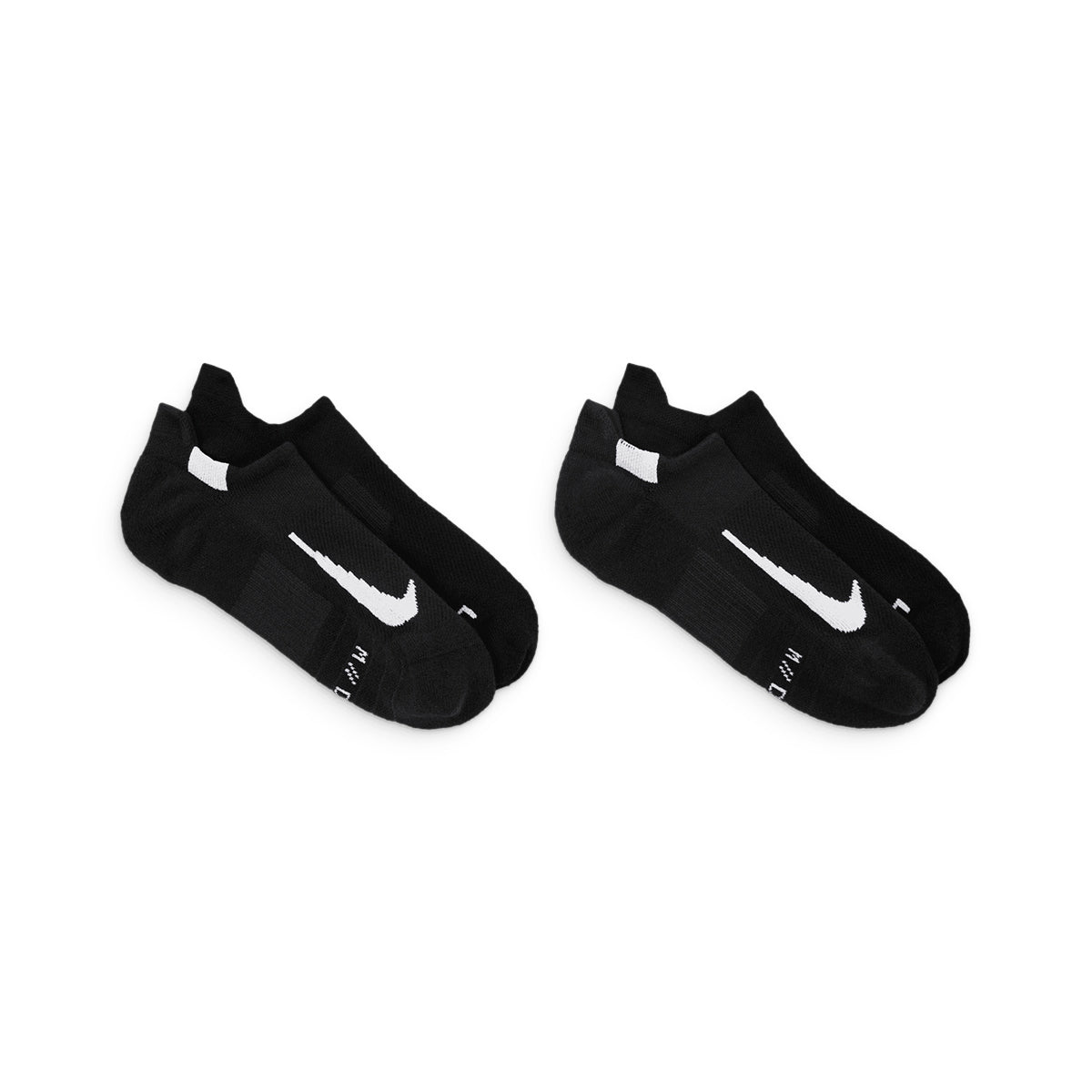 NIKE MULTIPLIER NO SHOW SOCKS 2PR - BLACK/WHITE