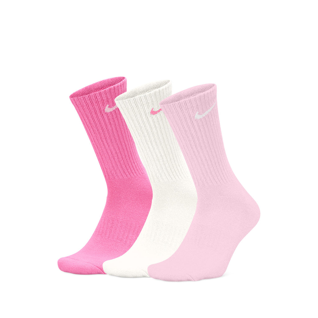 NIKE EVERYDAY CUSHIONED CREW 3 PAIRS - MULTI/COLOR/PINK