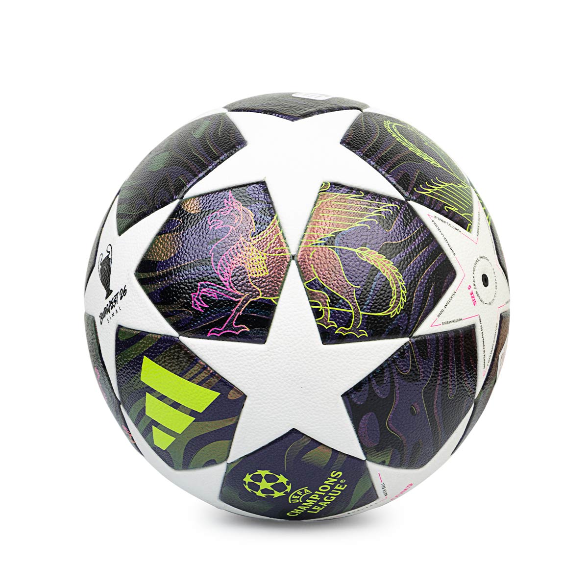 ADIDAS UCL COMPETITION FINAL BALL - DARK PURPLE/WHITE/SOLAR YELLOW