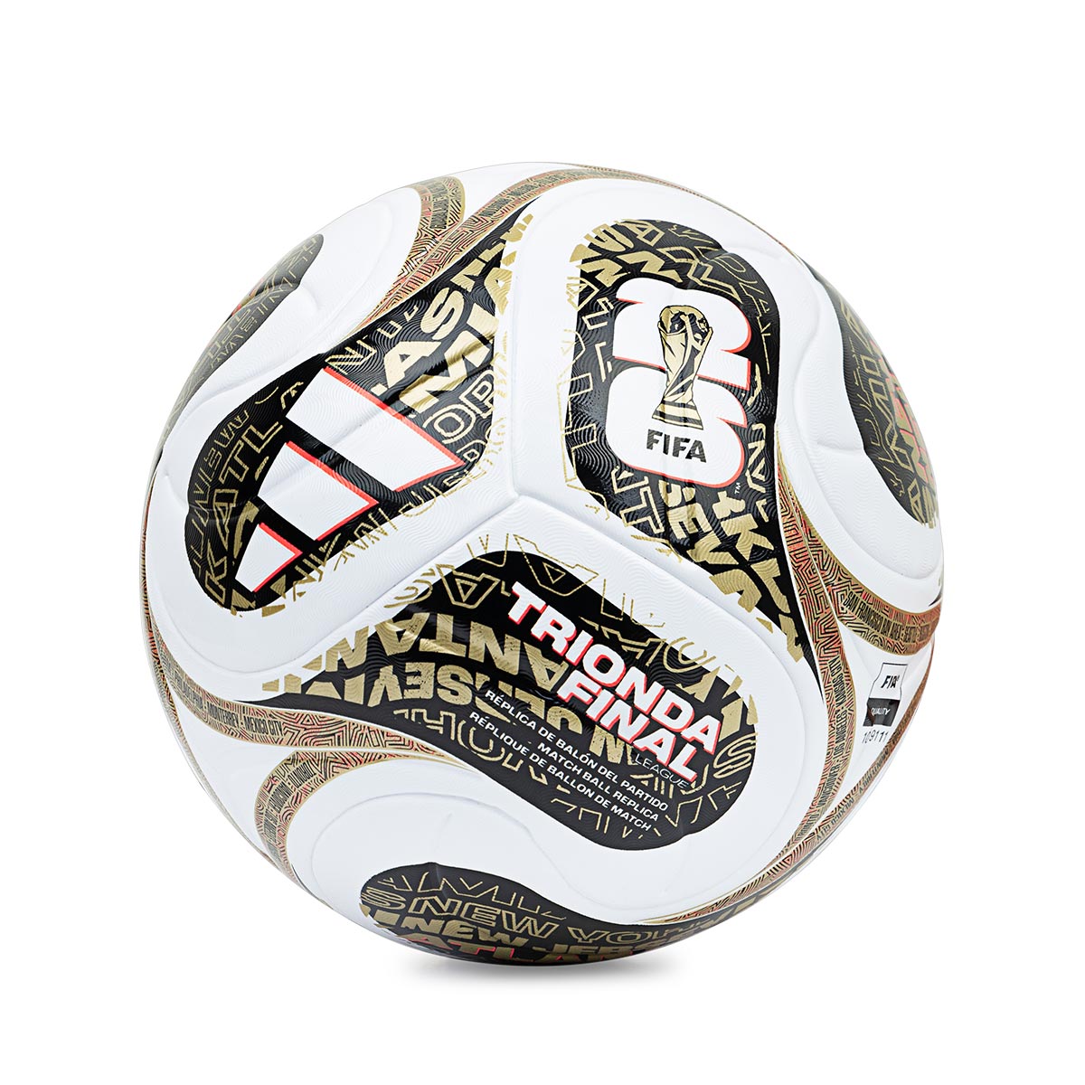 ADIDAS TRIONDA LEAGUE FINAL BALL - WHITE/BLACK/GOLD MET