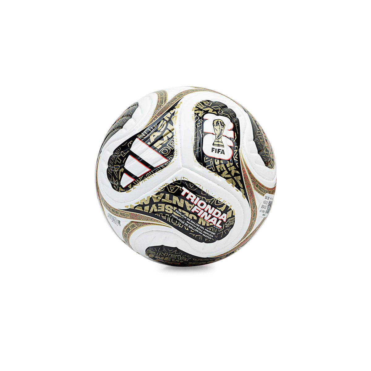 ADIDAS TRIONDA MINI FINAL BALL - WHITE/BLACK/GOLD MET