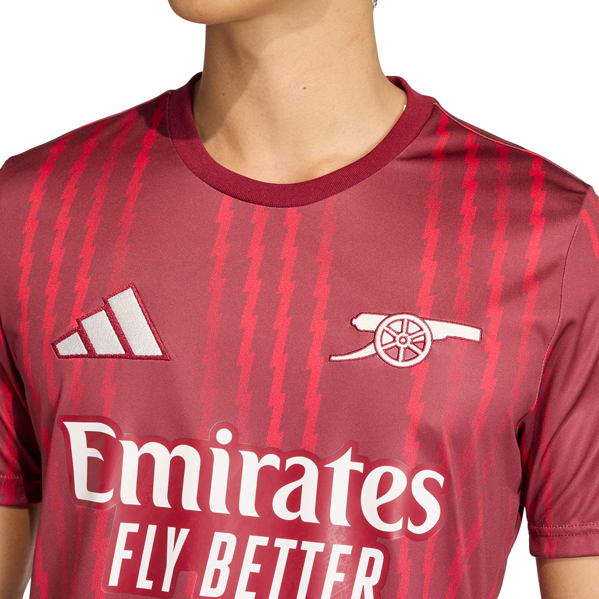 ADIDAS ARSENAL 2025/2026 PRE SHIRT - TEAM COLL BURGUNDY/PURE RUBY