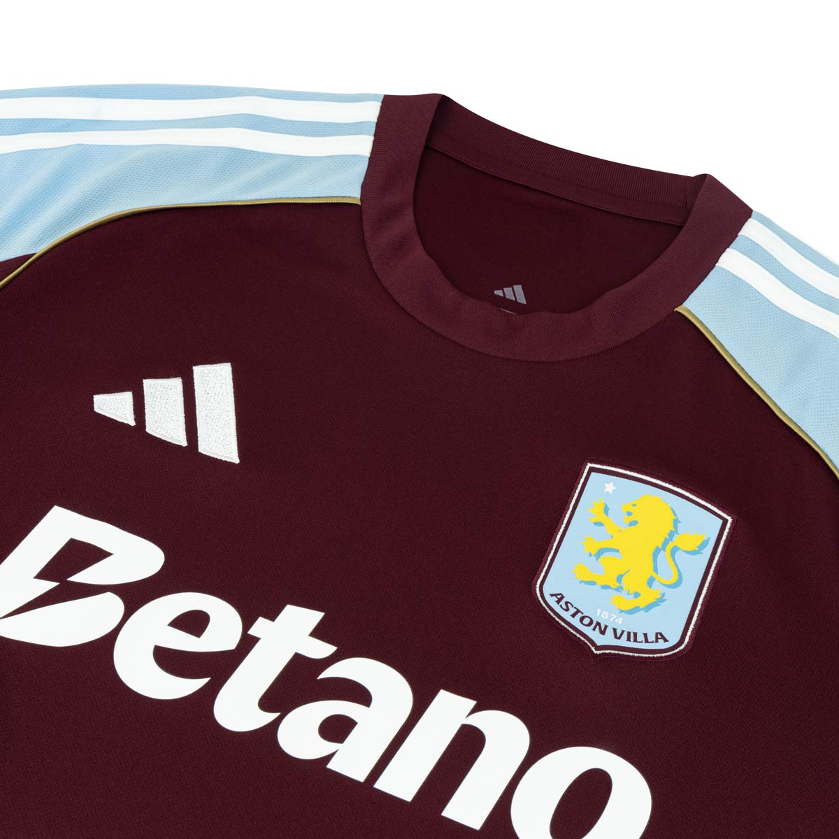 ADIDAS ASTON VILLA 2025/2026 HOME REPLICA JERSEY - MAROON/GLOW BLUE