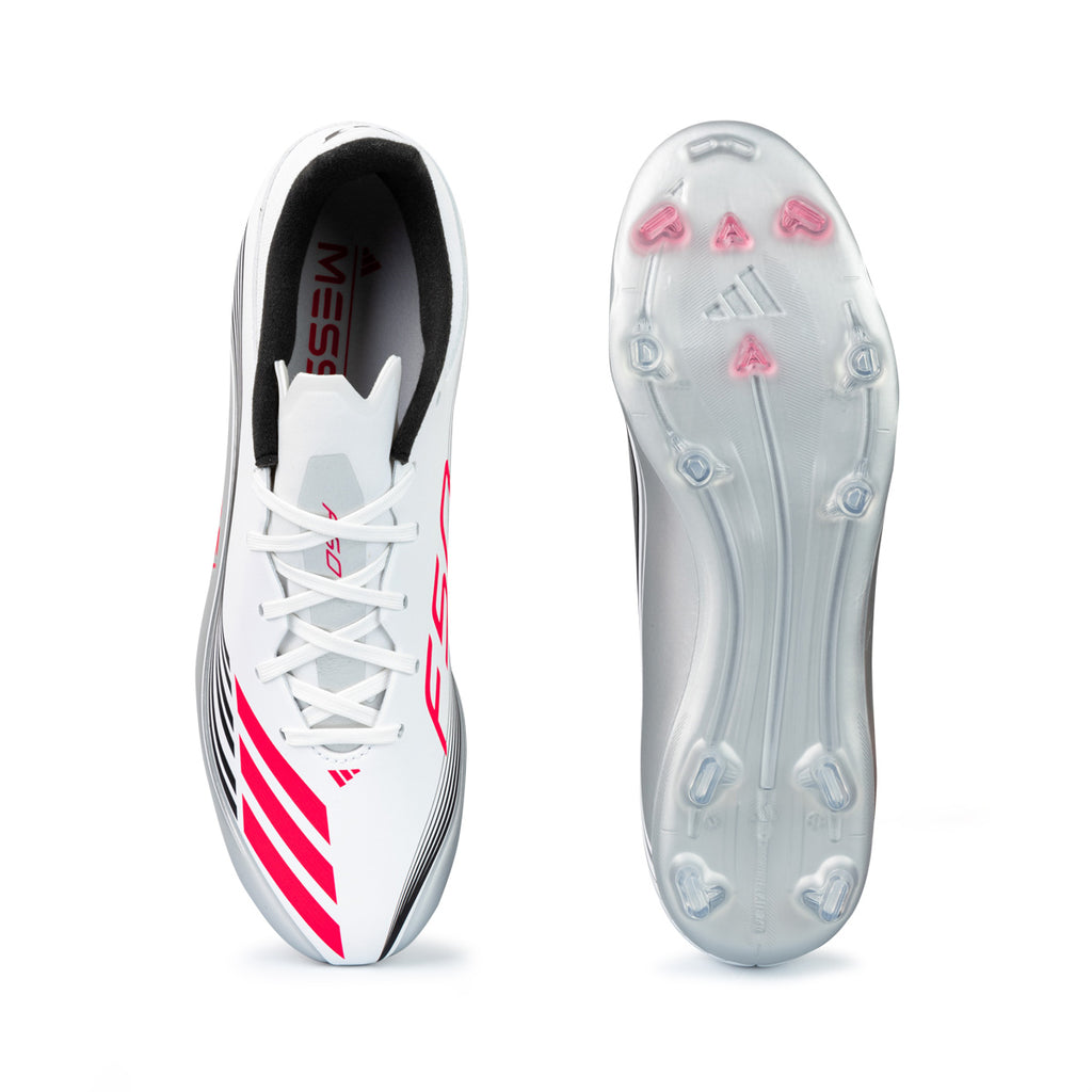 ADIDAS F50 MESSI LEAGUE FG/MG - FTWR WHITE/LUCID RED/SILVER MET