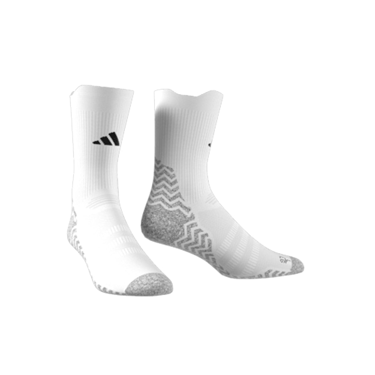 ADIDAS FOOTBALL GRIP KNITTED CUSHIONED CREW SOCKS - WHITE/BLACK