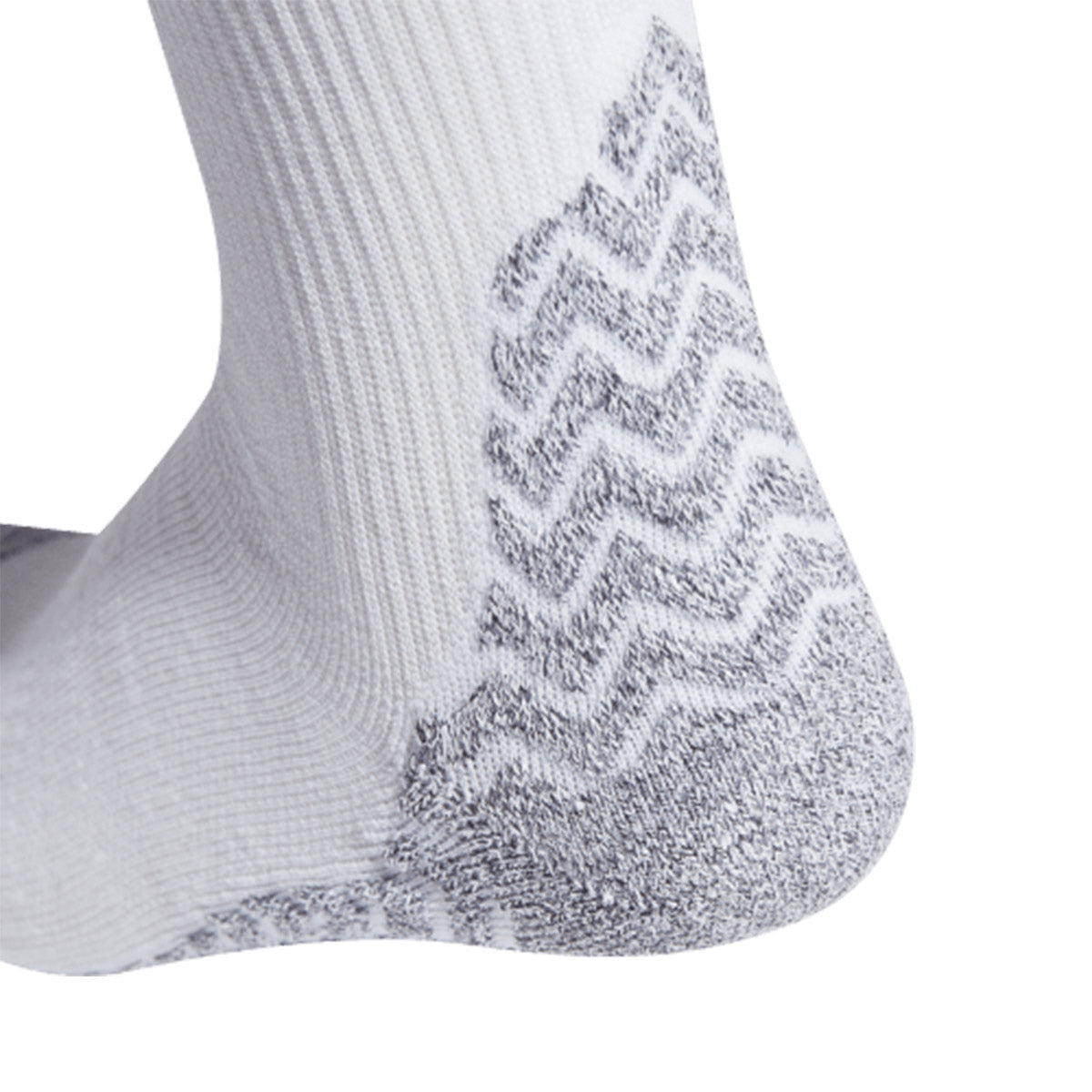 ADIDAS FOOTBALL GRIP KNITTED CUSHIONED CREW SOCKS - WHITE/BLACK