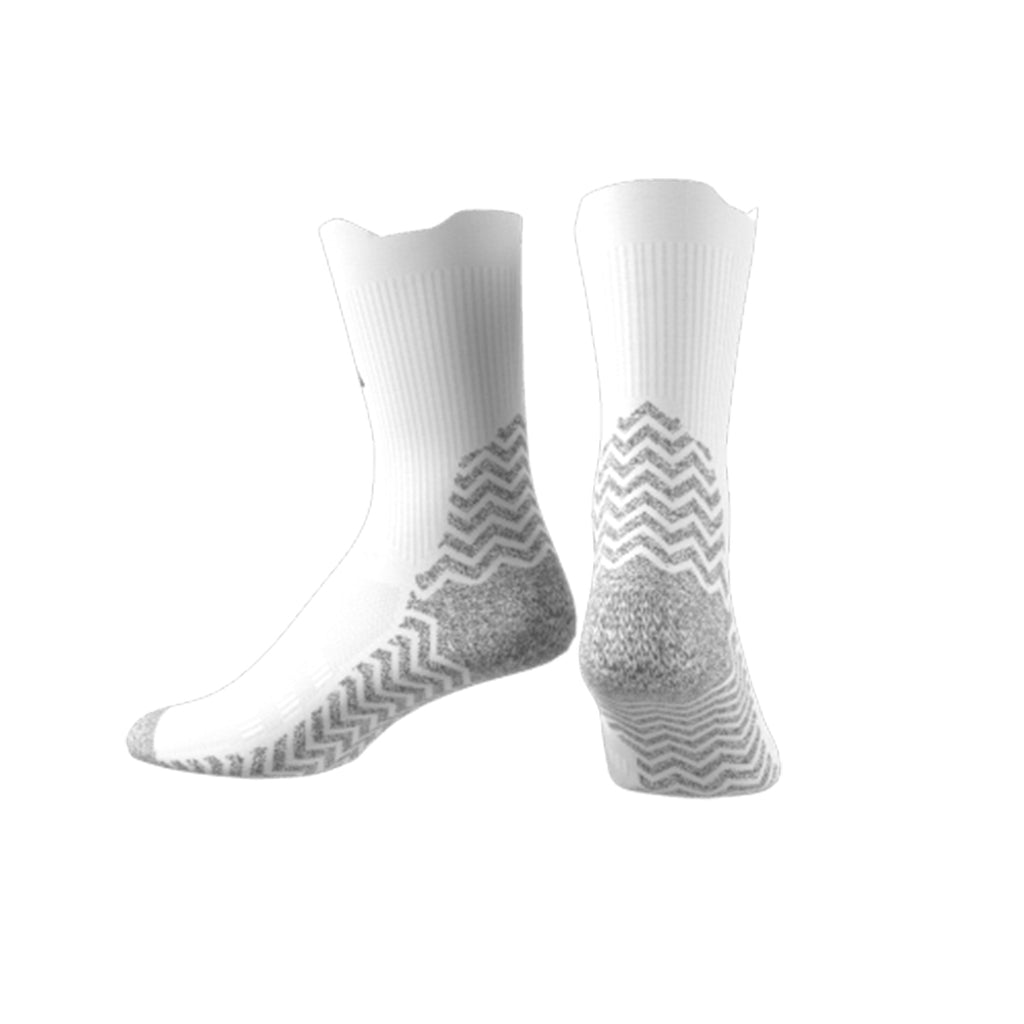 ADIDAS FOOTBALL GRIP KNITTED LIGHT CREW SOCKS - WHITE/BLACK