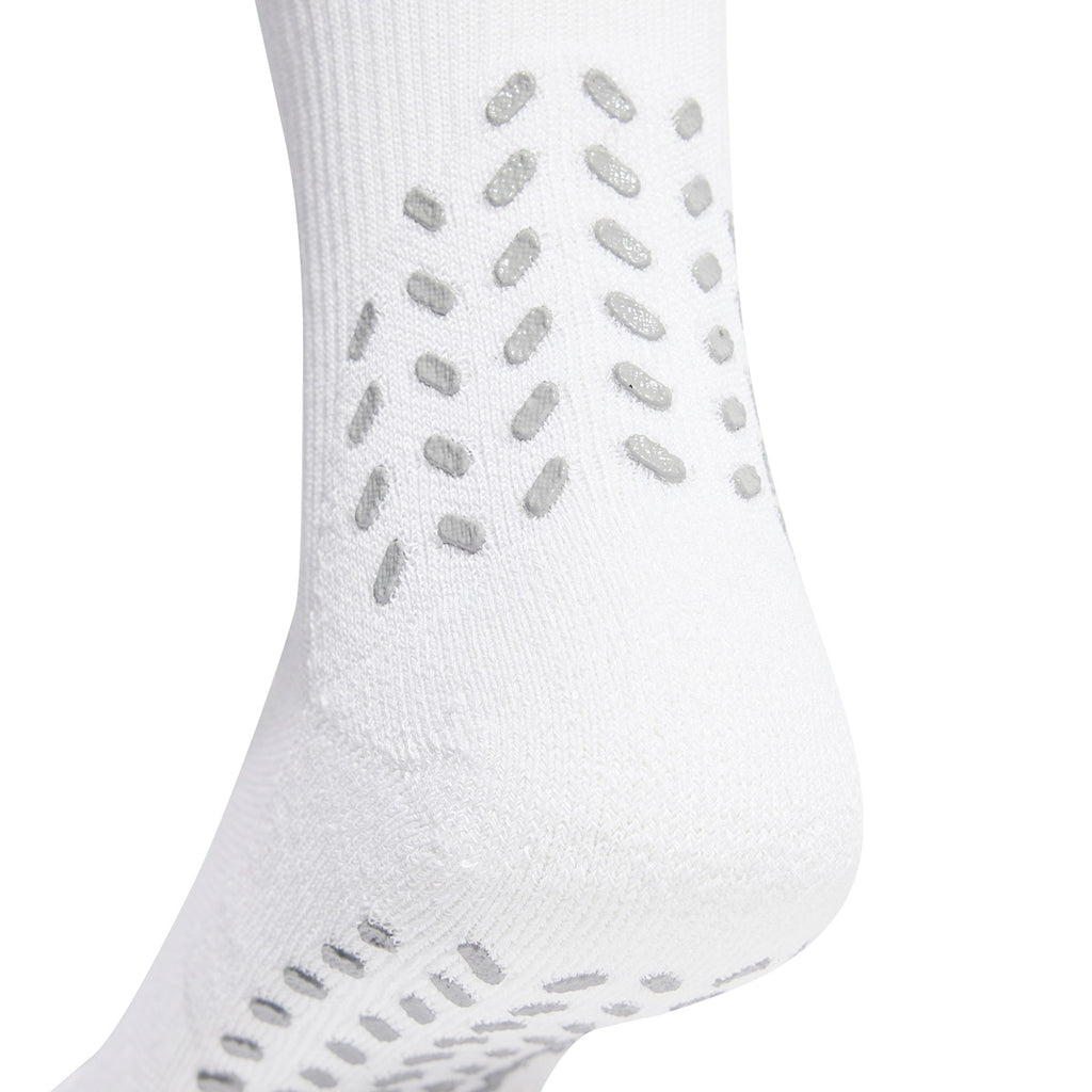 ADIDAS FOOTBALL GRIP PRINTED CUSHIONED CREW SOCKS - WHITE/BLACK