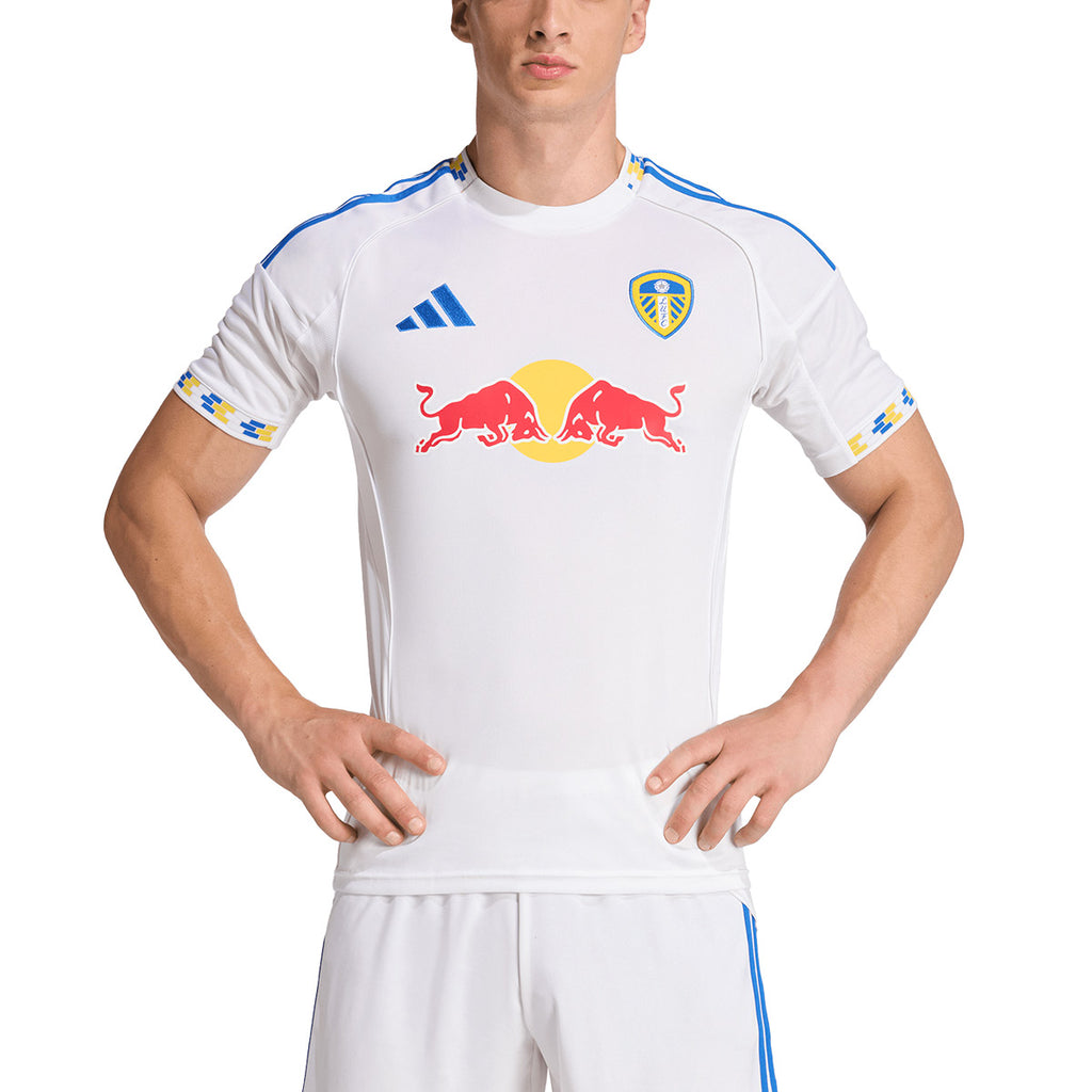 ADIDAS LEEDS UNITED 2025/2026 HOME REPLICA JERSEY - WHITE/BLUE