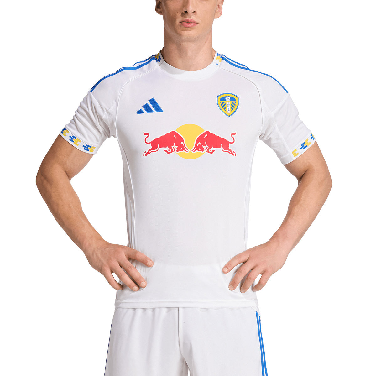 ADIDAS LEEDS UNITED 2025/2026 HOME REPLICA JERSEY - WHITE/BLUE