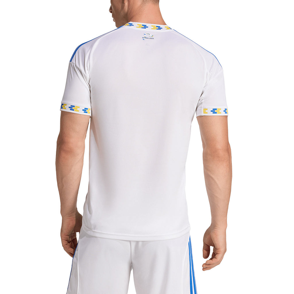 ADIDAS LEEDS UNITED 2025/2026 HOME REPLICA JERSEY - WHITE/BLUE