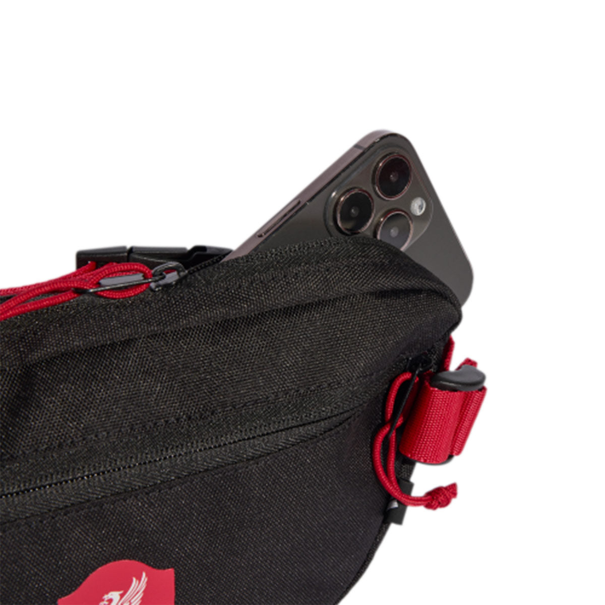 ADIDAS LIVERPOOL 2025/2026 WAIST BAG - BLACK/STRAWBERRY RED