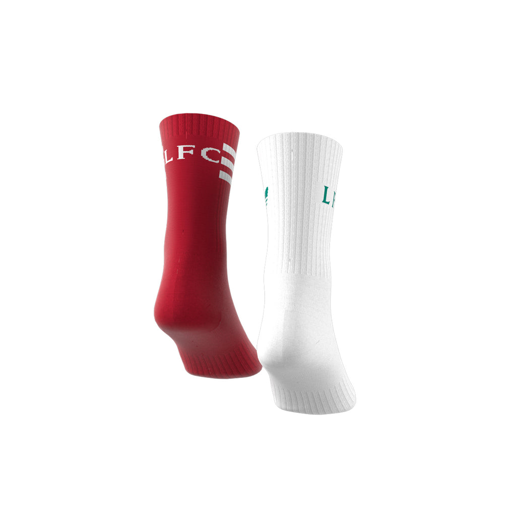 ADIDAS LIVERPOOL 2025/2026 SOCKS 2 PAIRS - WHITE/STRAWBERRY RED/SEA GREEN