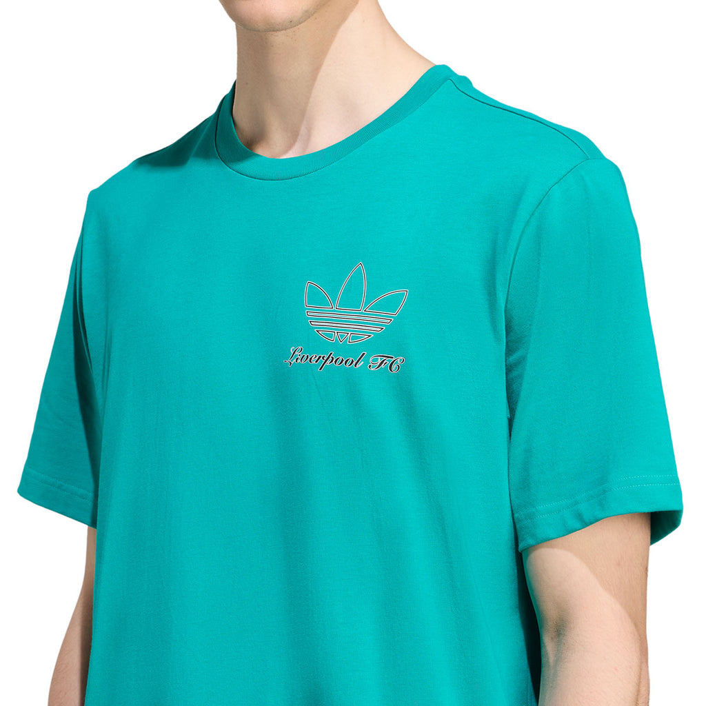 ADIDAS LIVERPOOL TERRACE ICONS GRAPHIC TEE - SEA GREEN