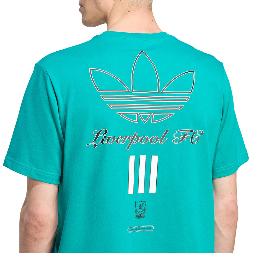 ADIDAS LIVERPOOL TERRACE ICONS GRAPHIC TEE - SEA GREEN