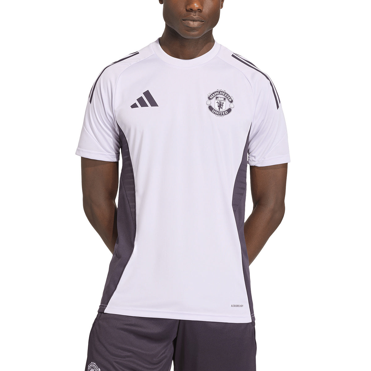 ADIDAS MANCHESTER UNITED 2025/2026 TRAINING JERSEY - PURPLE TINT/AURORA BLACK