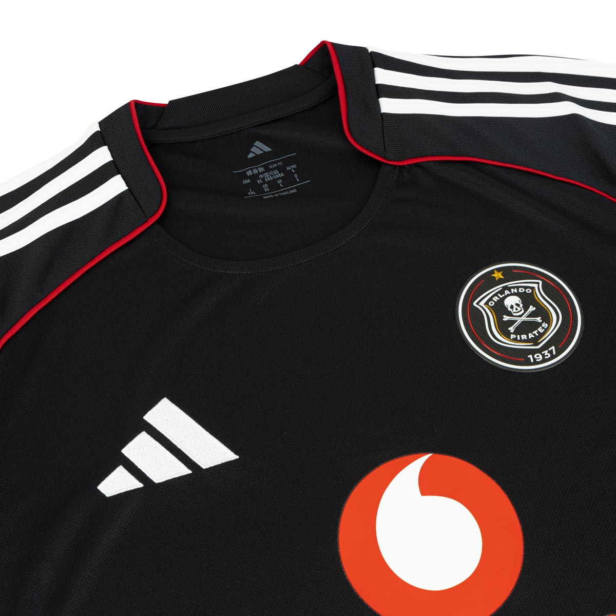 ADIDAS ORLANDO PIRATES 2025/2026 HOME REPLICA JERSEY - BLACK/COLLEGIATE RED/WHITE