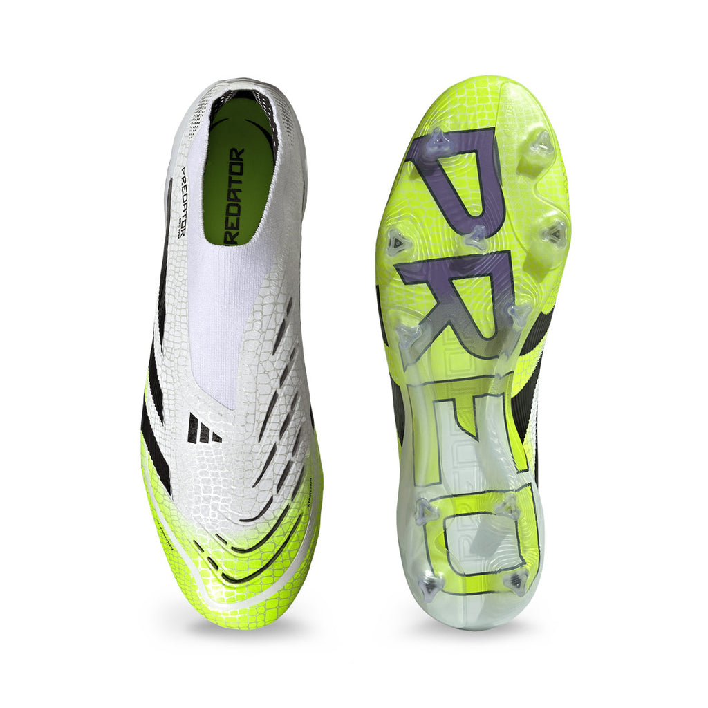 ADIDAS PREDATOR ELITE LACELESS FG - FTWR WHITE/CORE BLACK/LUCID LEMON