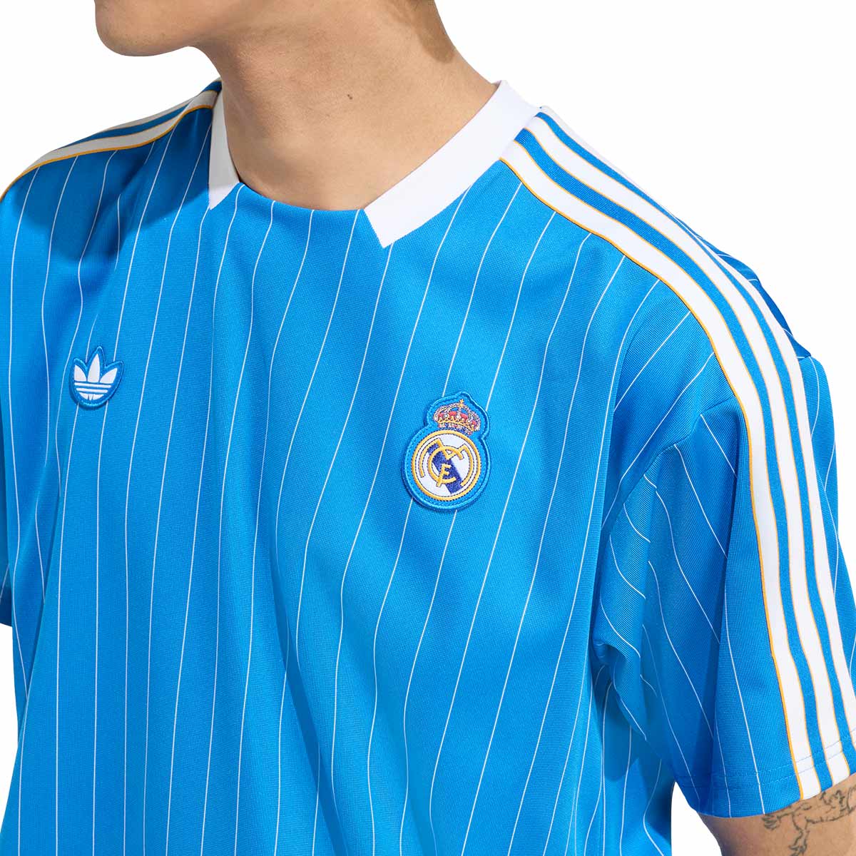 ADIDAS REAL MADRID TERRACE ICONS JERSEY - BLUEBIRD/WHITE