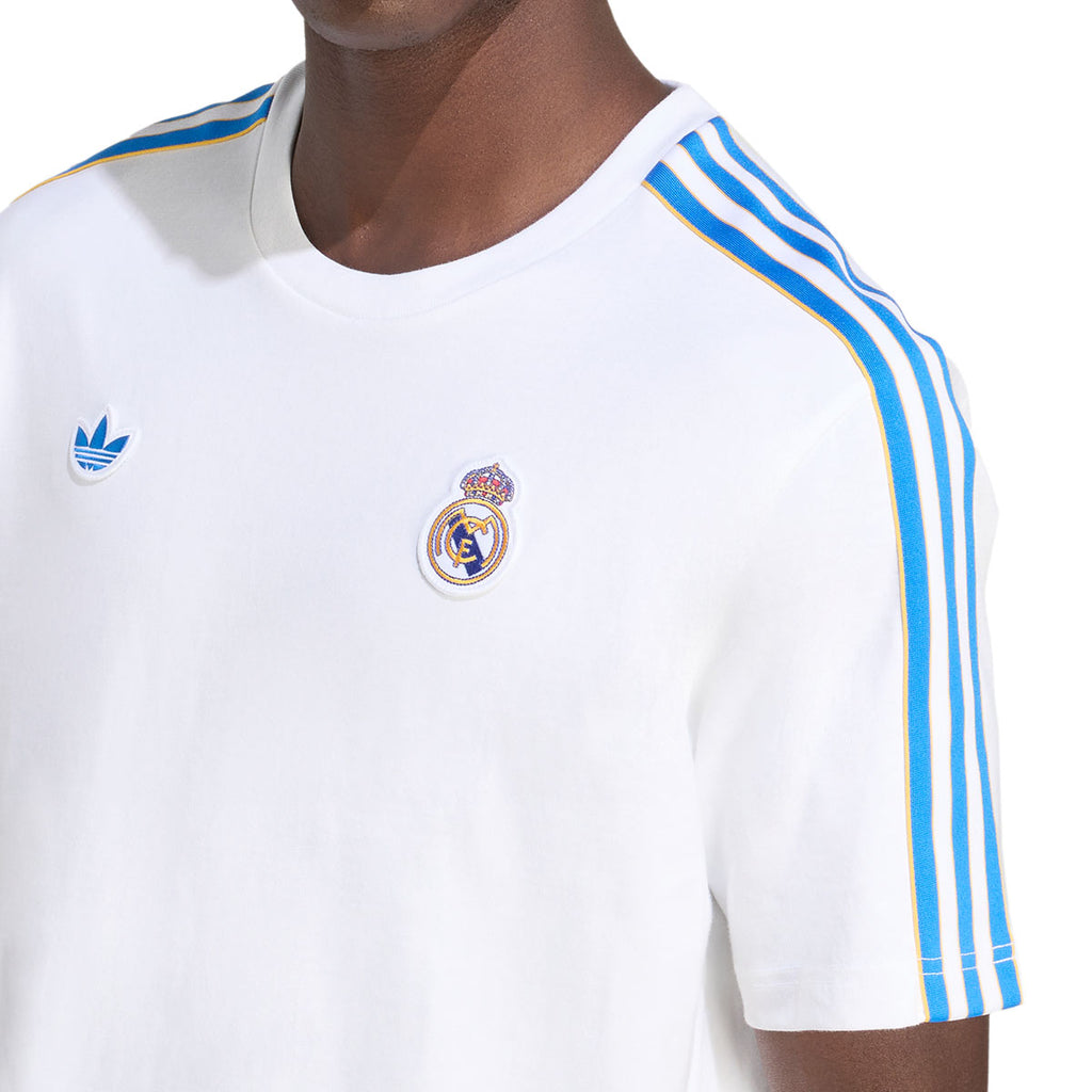 ADIDAS REAL MADRID TERRACE ICONS TEE - WHITE/BLUEBIRD