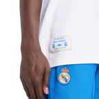 ADIDAS REAL MADRID TERRACE ICONS TEE - WHITE/BLUEBIRD