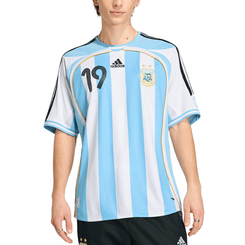 ADIDAS ARGENTINA 2006 HOME JERSEY MESSI#19 - WHITE/CLEAR BLUE