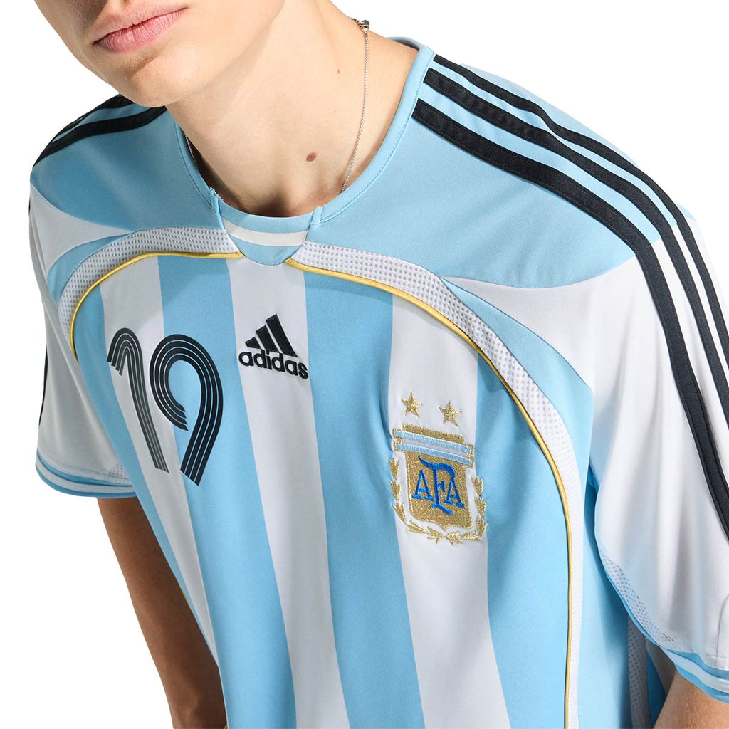 ADIDAS ARGENTINA 2006 HOME JERSEY MESSI#19 - WHITE/CLEAR BLUE