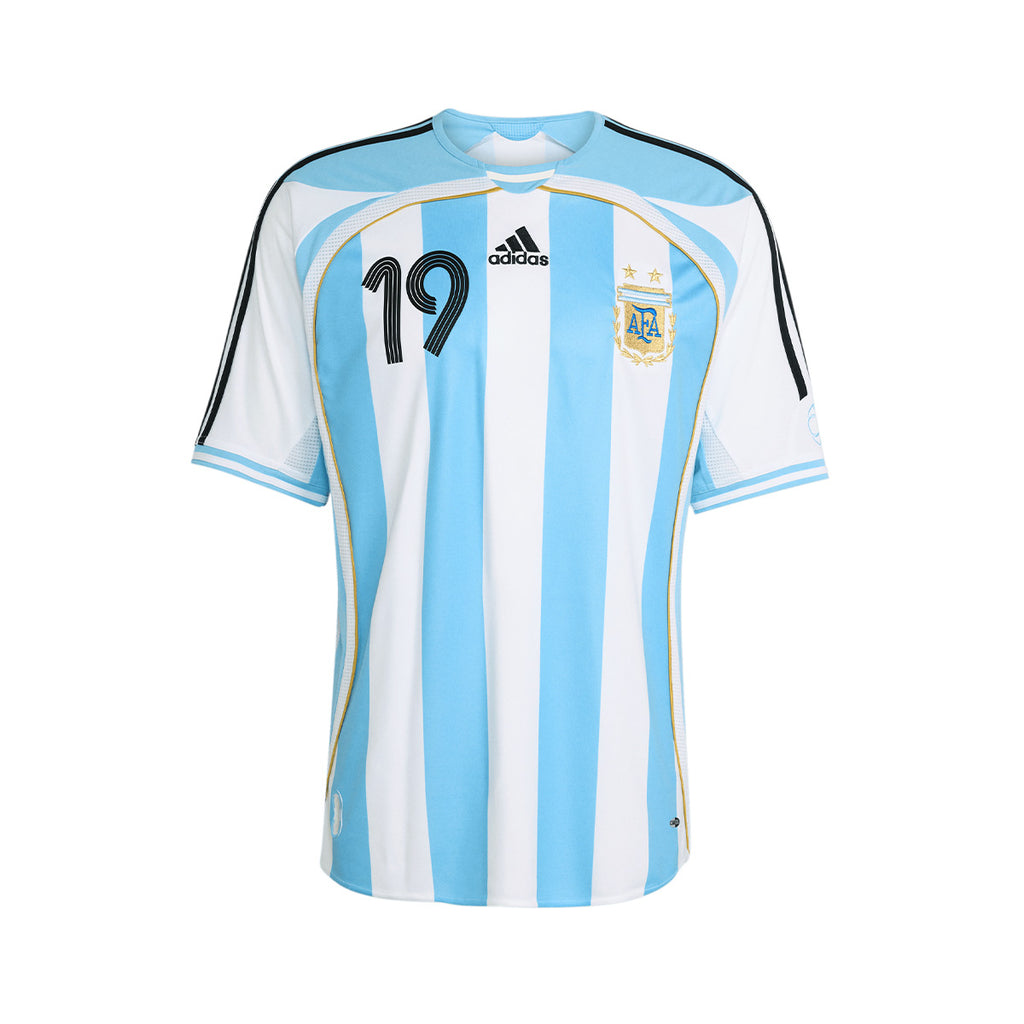 ADIDAS ARGENTINA 2006 HOME JERSEY MESSI#19 - WHITE/CLEAR BLUE