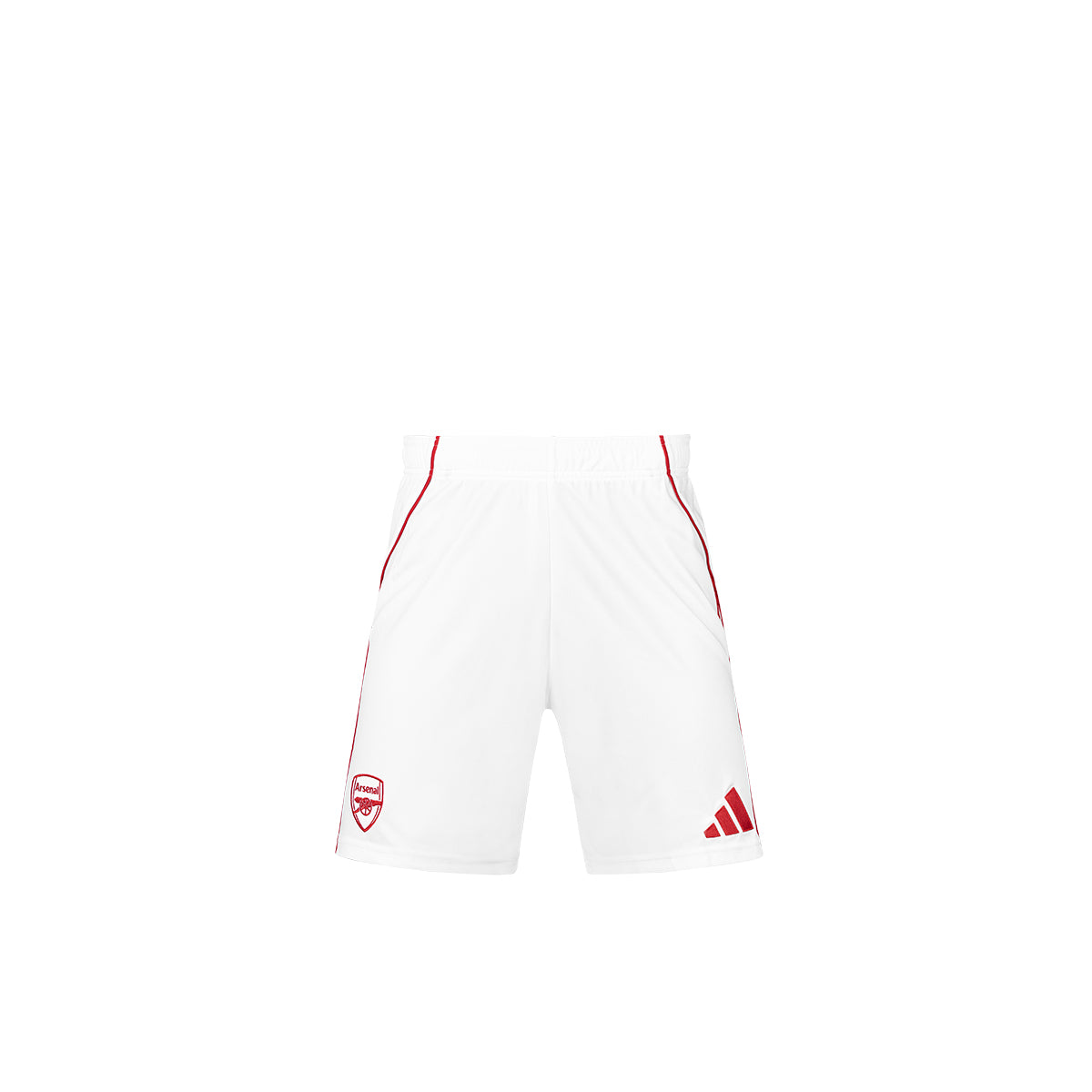 ADIDAS ARSENAL 2025/2026 HOME KIDS SHORTS - WHITE/BETTER SCARLET
