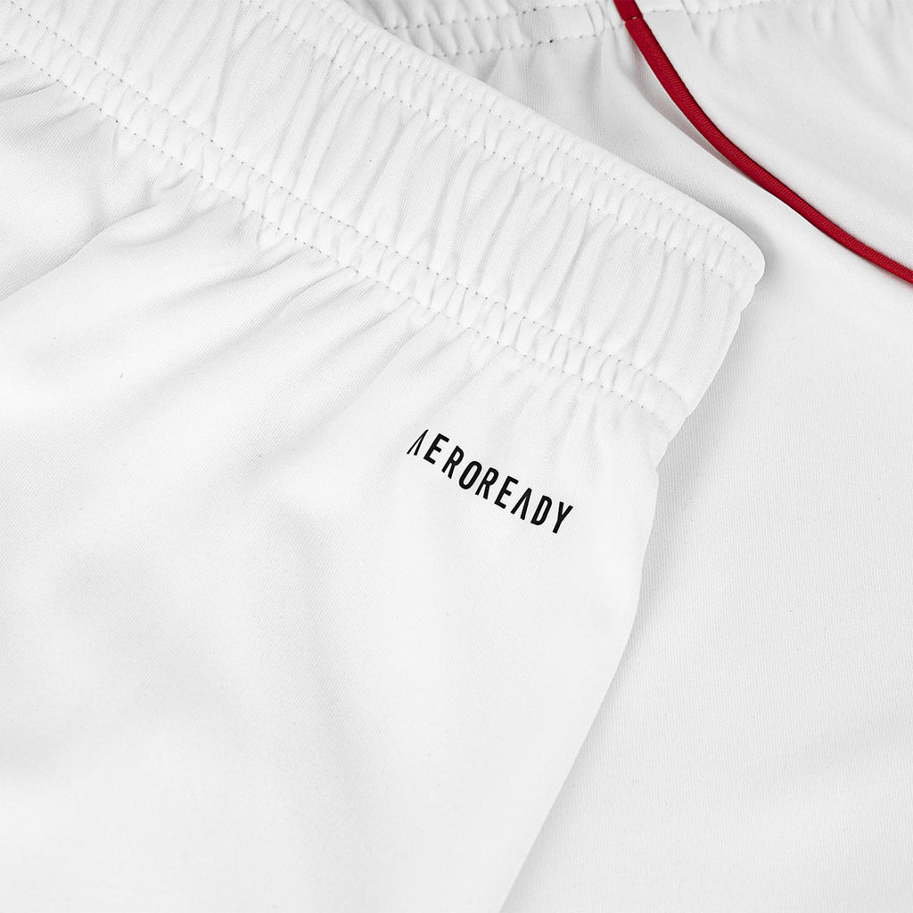 ADIDAS ARSENAL 2025/2026 HOME KIDS SHORTS - WHITE/BETTER SCARLET