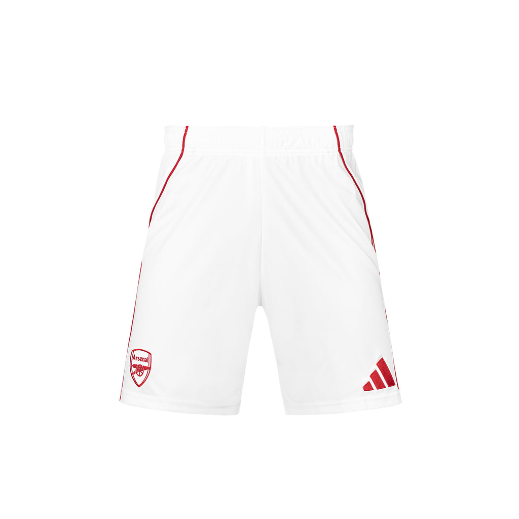 ADIDAS ARSENAL 2025/2026 HOME SHORTS - WHITE/BETTER SCARLET