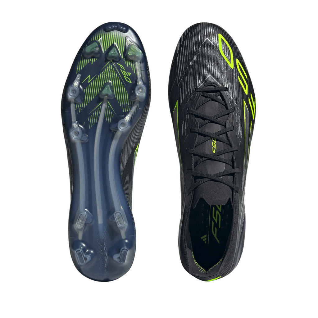 ADIDAS F50 ELITE FG - CORE BLACK/IRON MET/LUCID LEMON
