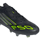 ADIDAS F50 ELITE FG - CORE BLACK/IRON MET/LUCID LEMON