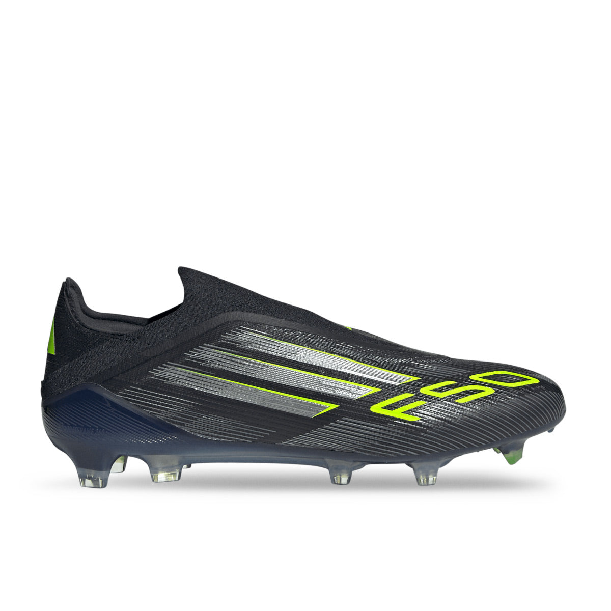 ADIDAS F50 ELITE LACELESS FG - CORE BLACK/IRON MET/LUCID LEMON