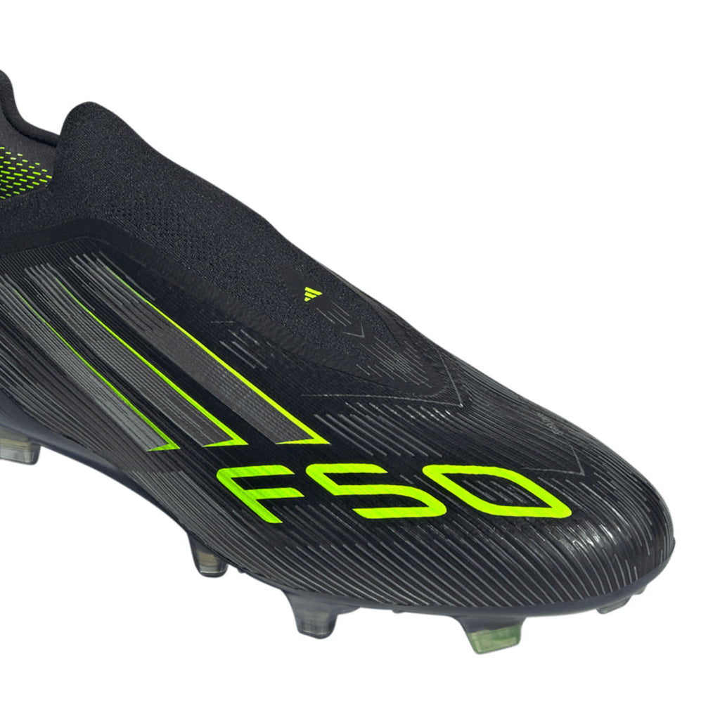 ADIDAS F50 ELITE LACELESS FG - CORE BLACK/IRON MET/LUCID LEMON